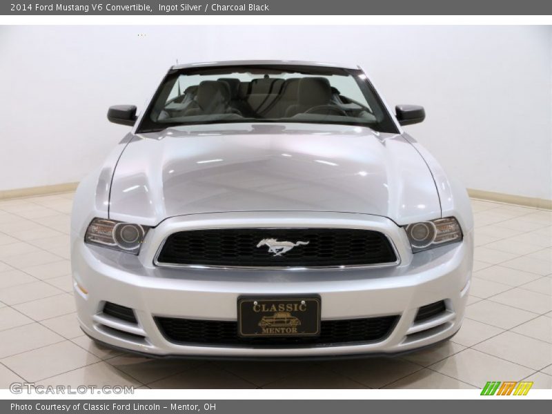 Ingot Silver / Charcoal Black 2014 Ford Mustang V6 Convertible