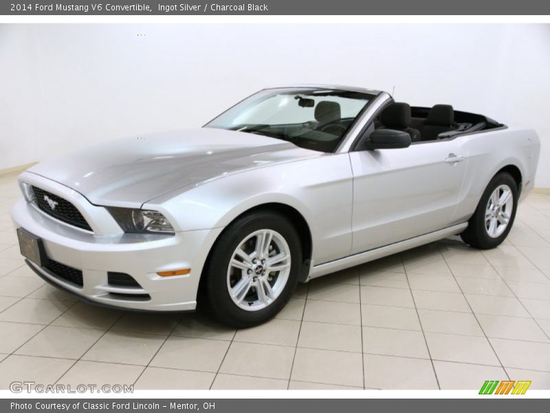 Ingot Silver / Charcoal Black 2014 Ford Mustang V6 Convertible