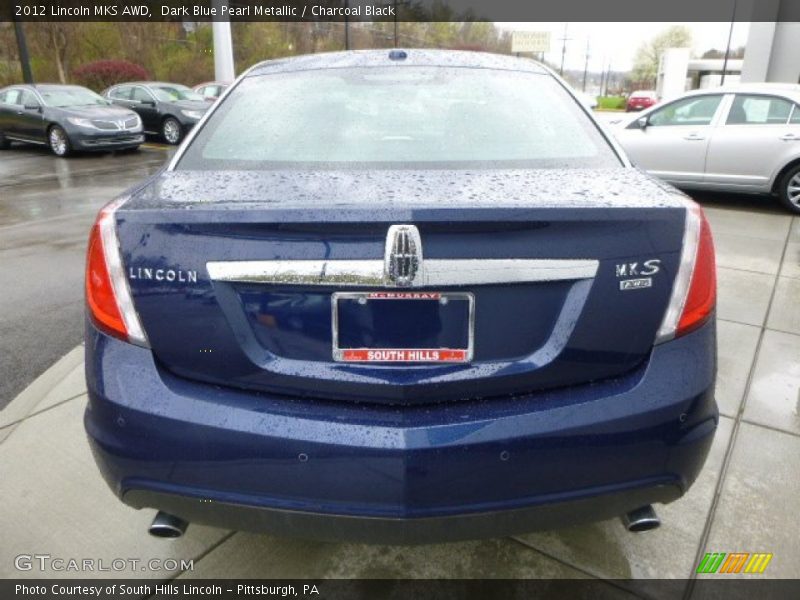 Dark Blue Pearl Metallic / Charcoal Black 2012 Lincoln MKS AWD