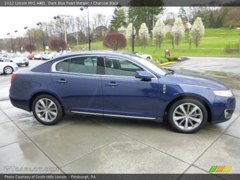 Dark Blue Pearl Metallic / Charcoal Black 2012 Lincoln MKS AWD