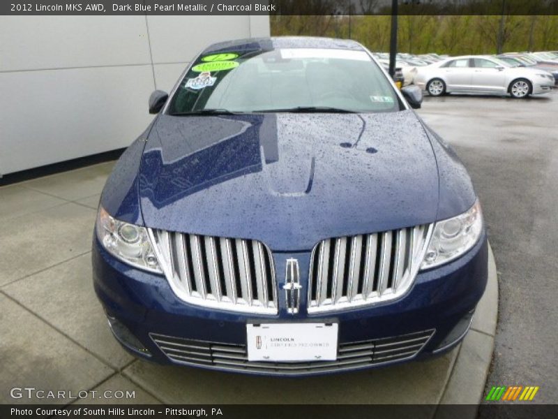 Dark Blue Pearl Metallic / Charcoal Black 2012 Lincoln MKS AWD