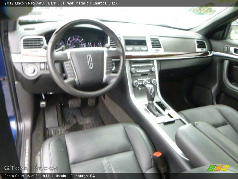 Dark Blue Pearl Metallic / Charcoal Black 2012 Lincoln MKS AWD