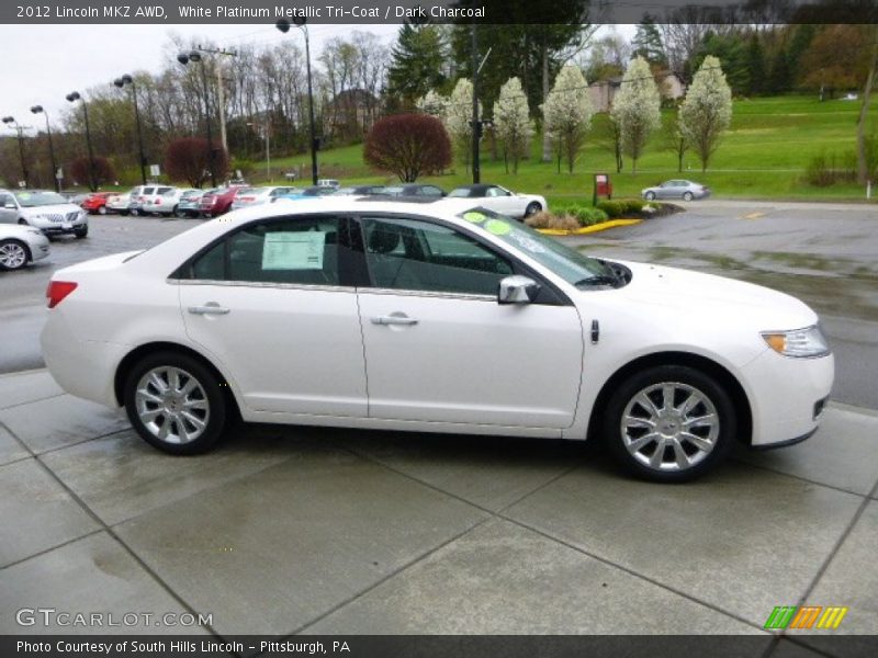 White Platinum Metallic Tri-Coat / Dark Charcoal 2012 Lincoln MKZ AWD