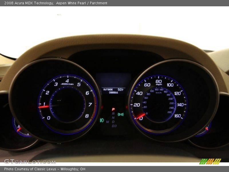Aspen White Pearl / Parchment 2008 Acura MDX Technology
