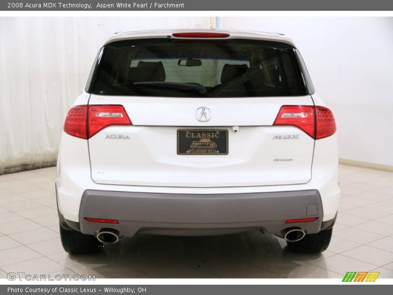 Aspen White Pearl / Parchment 2008 Acura MDX Technology