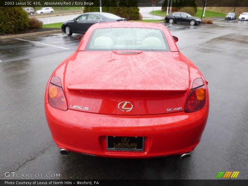 Absolutely Red / Ecru Beige 2003 Lexus SC 430
