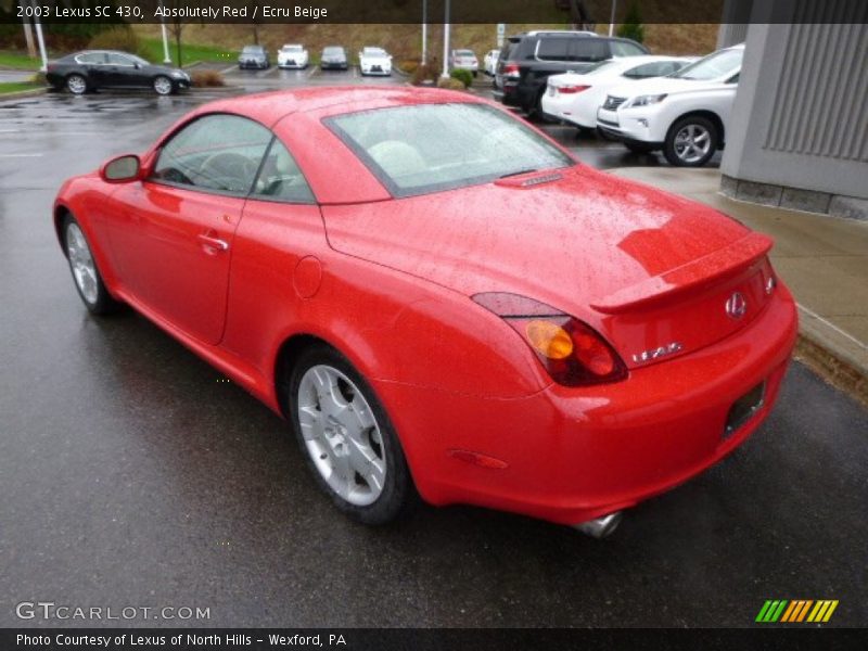 Absolutely Red / Ecru Beige 2003 Lexus SC 430