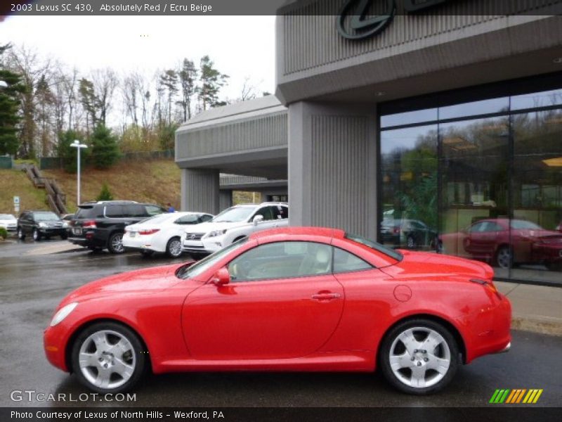 Absolutely Red / Ecru Beige 2003 Lexus SC 430