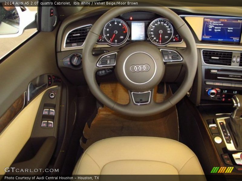 Ibis White / Velvet Beige/Moor Brown 2014 Audi A5 2.0T quattro Cabriolet