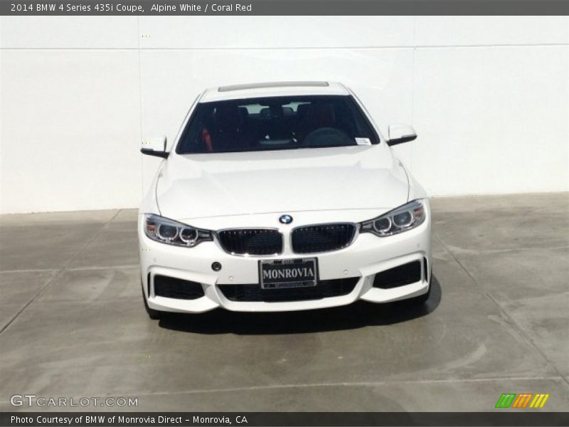 Alpine White / Coral Red 2014 BMW 4 Series 435i Coupe