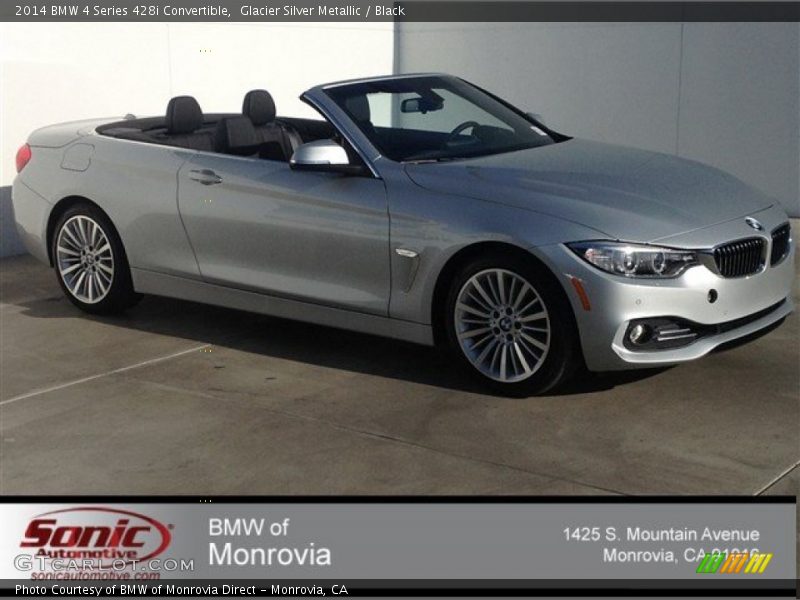 Glacier Silver Metallic / Black 2014 BMW 4 Series 428i Convertible