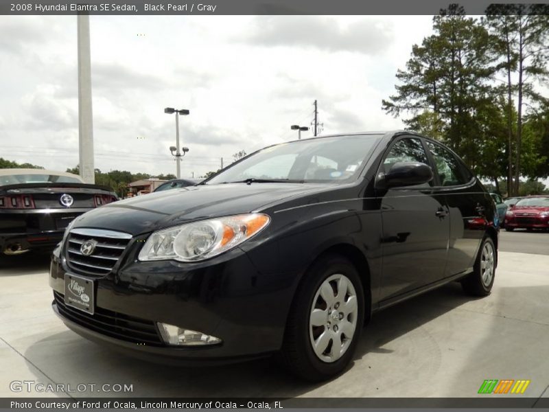 Black Pearl / Gray 2008 Hyundai Elantra SE Sedan