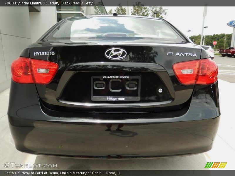 Black Pearl / Gray 2008 Hyundai Elantra SE Sedan