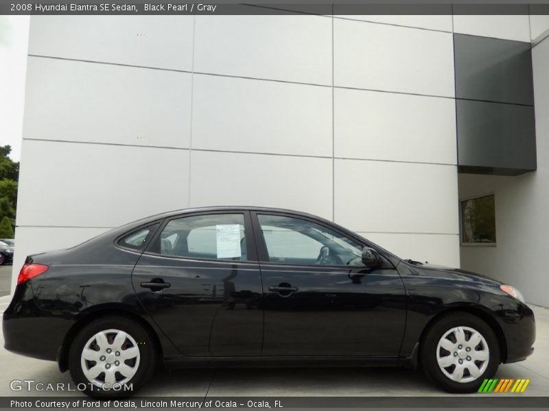 Black Pearl / Gray 2008 Hyundai Elantra SE Sedan