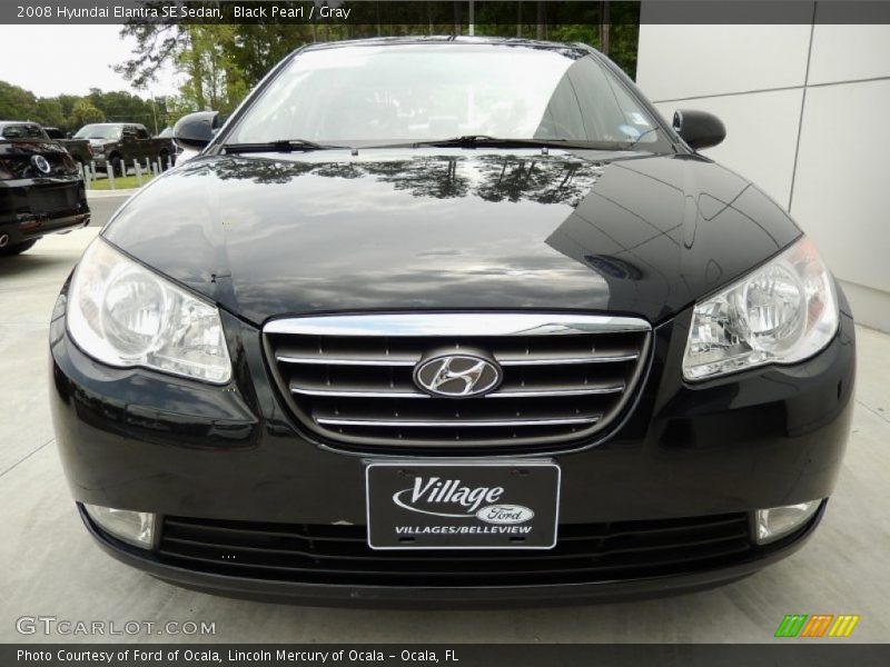 Black Pearl / Gray 2008 Hyundai Elantra SE Sedan