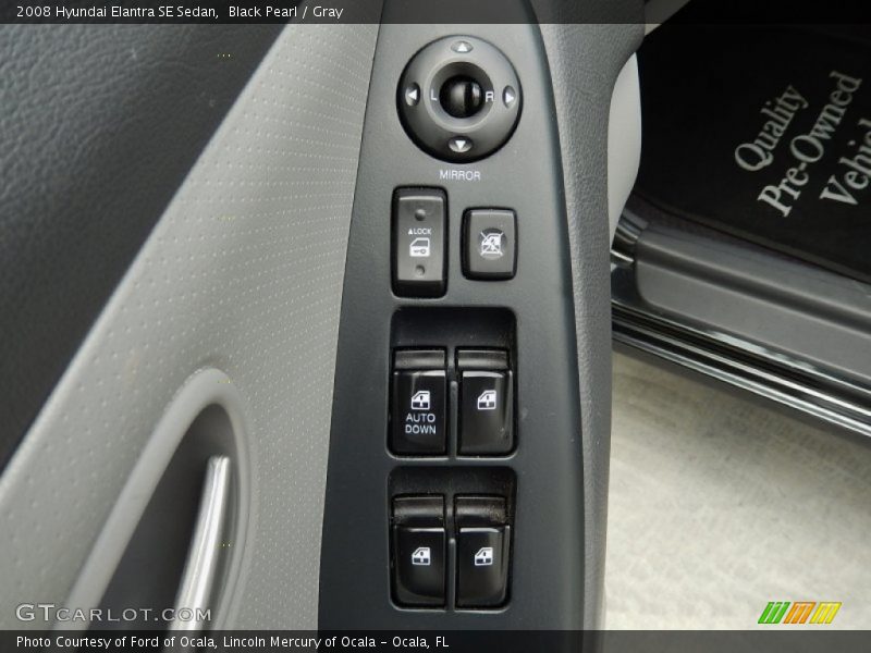 Black Pearl / Gray 2008 Hyundai Elantra SE Sedan