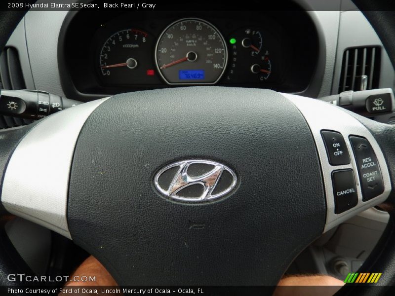 Black Pearl / Gray 2008 Hyundai Elantra SE Sedan