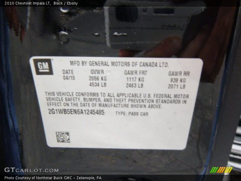 Black / Ebony 2010 Chevrolet Impala LT
