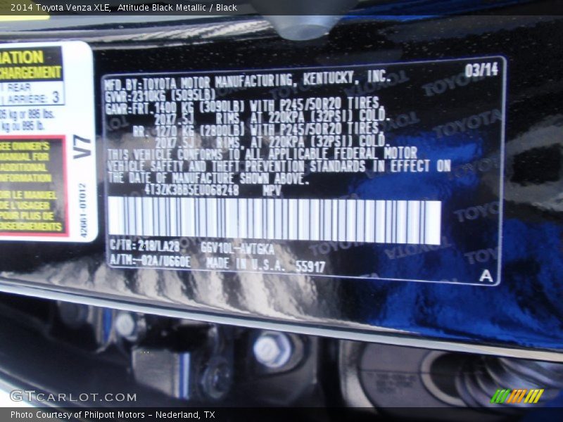 Attitude Black Metallic / Black 2014 Toyota Venza XLE