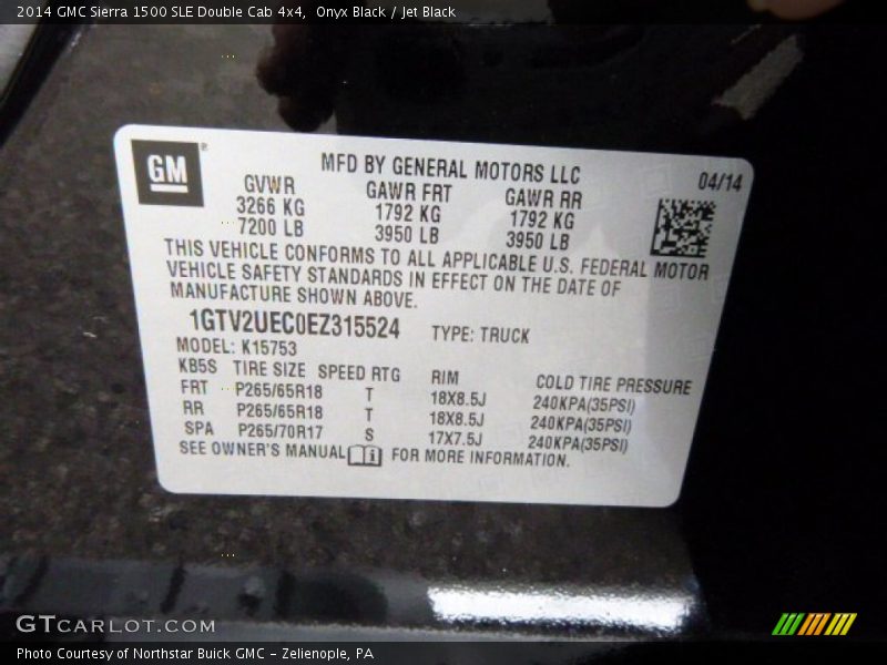Onyx Black / Jet Black 2014 GMC Sierra 1500 SLE Double Cab 4x4