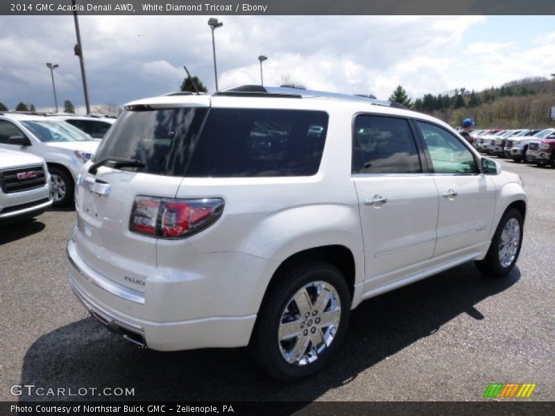 White Diamond Tricoat / Ebony 2014 GMC Acadia Denali AWD