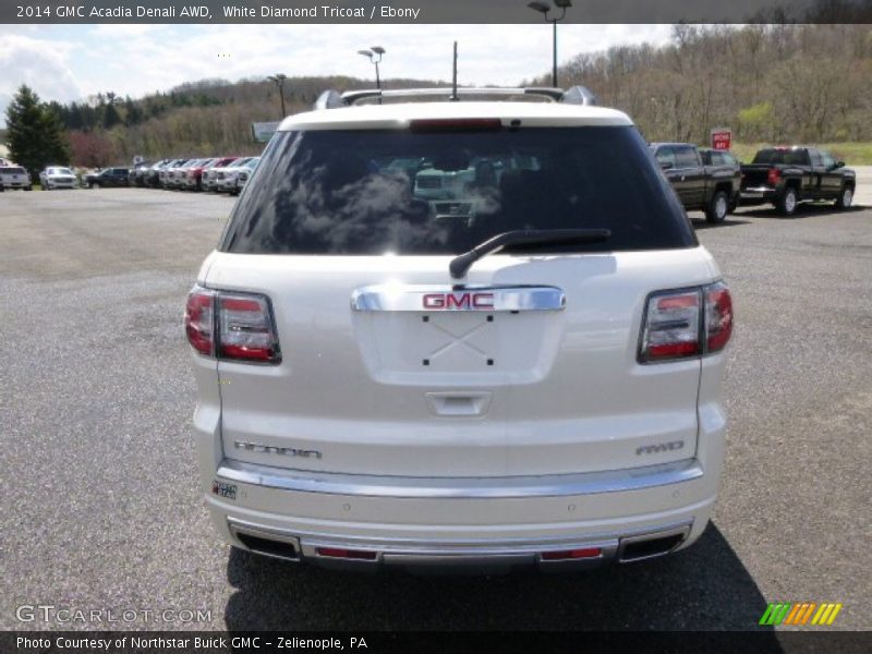 White Diamond Tricoat / Ebony 2014 GMC Acadia Denali AWD