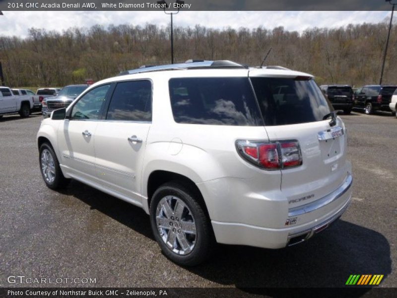 White Diamond Tricoat / Ebony 2014 GMC Acadia Denali AWD