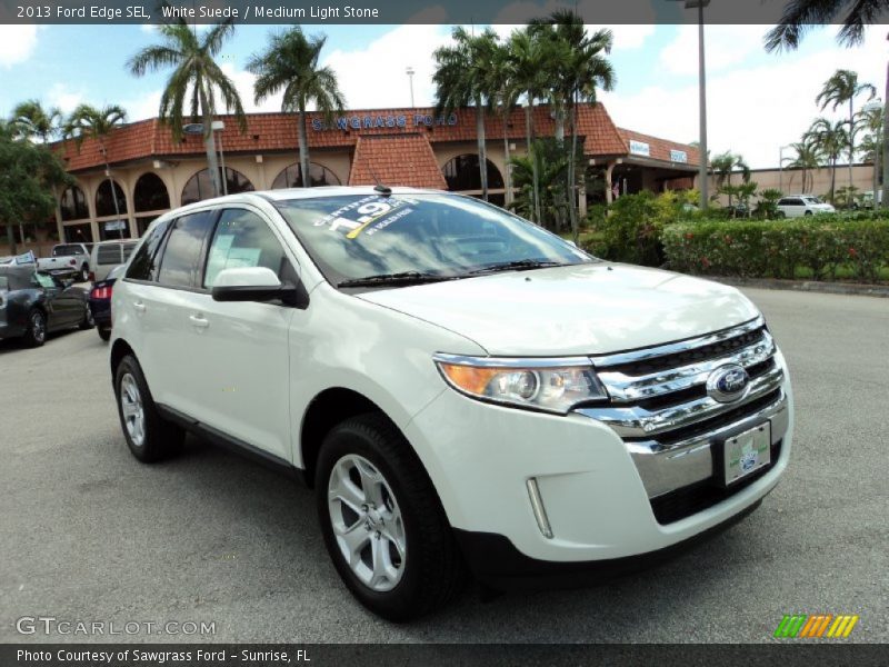 White Suede / Medium Light Stone 2013 Ford Edge SEL