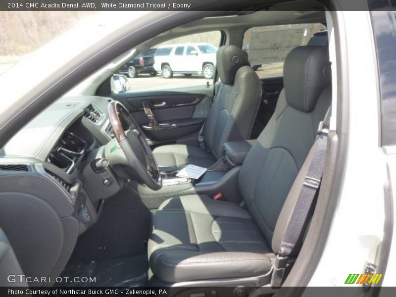 White Diamond Tricoat / Ebony 2014 GMC Acadia Denali AWD