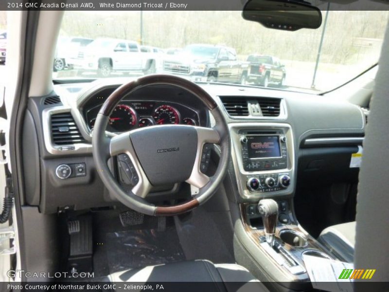 White Diamond Tricoat / Ebony 2014 GMC Acadia Denali AWD