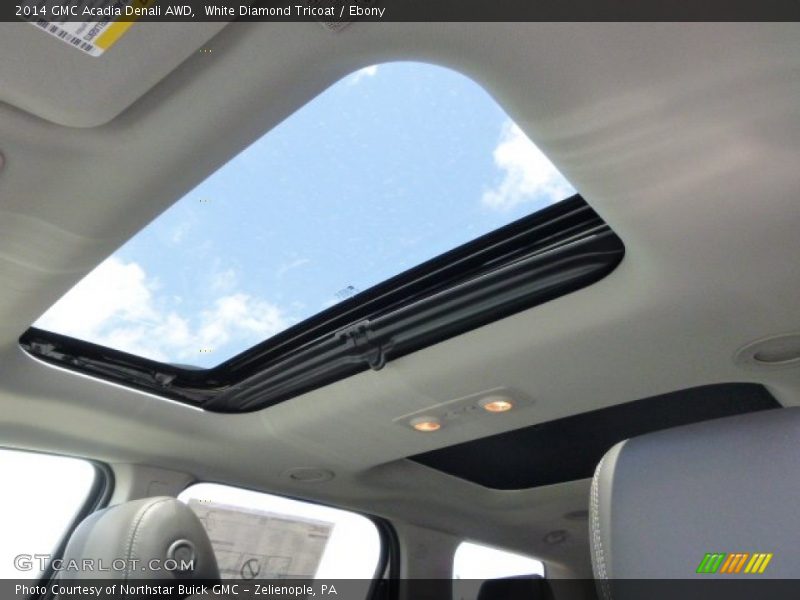 White Diamond Tricoat / Ebony 2014 GMC Acadia Denali AWD