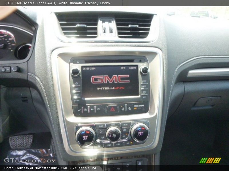 White Diamond Tricoat / Ebony 2014 GMC Acadia Denali AWD