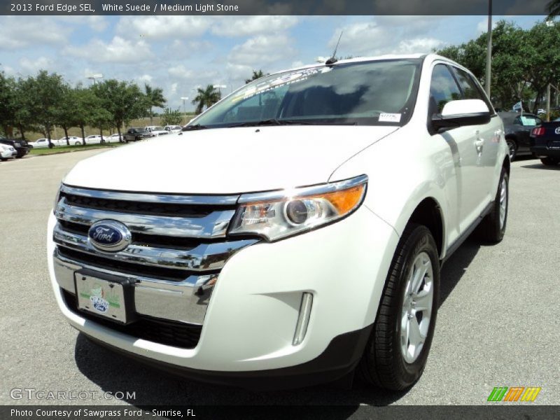 White Suede / Medium Light Stone 2013 Ford Edge SEL