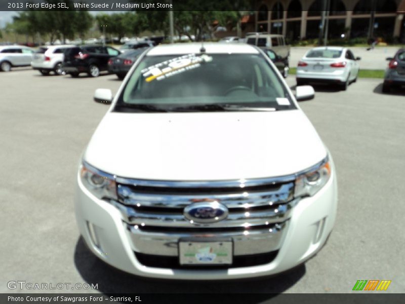 White Suede / Medium Light Stone 2013 Ford Edge SEL