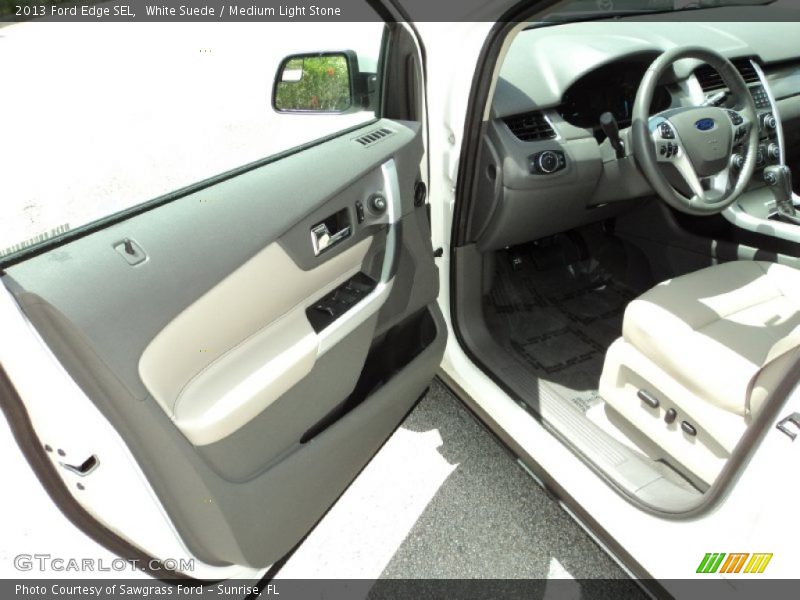 White Suede / Medium Light Stone 2013 Ford Edge SEL
