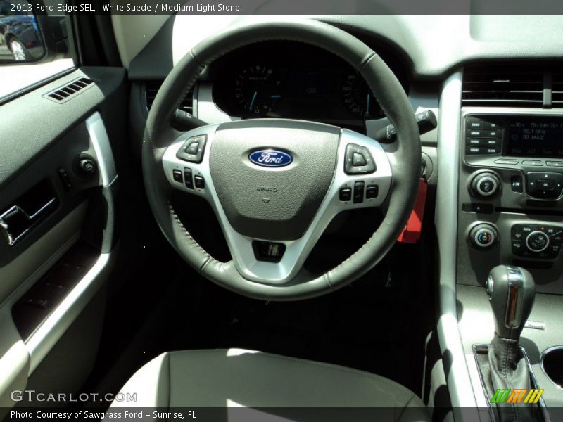 White Suede / Medium Light Stone 2013 Ford Edge SEL