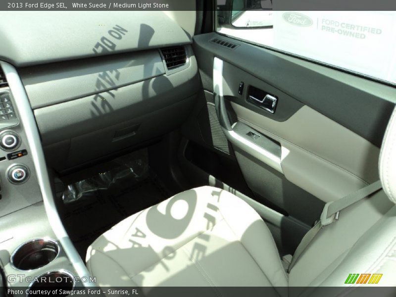 White Suede / Medium Light Stone 2013 Ford Edge SEL