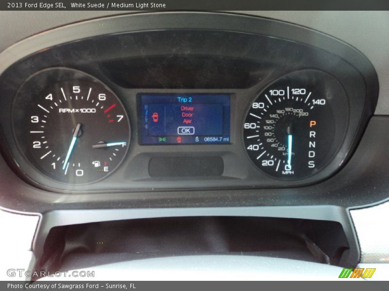 White Suede / Medium Light Stone 2013 Ford Edge SEL