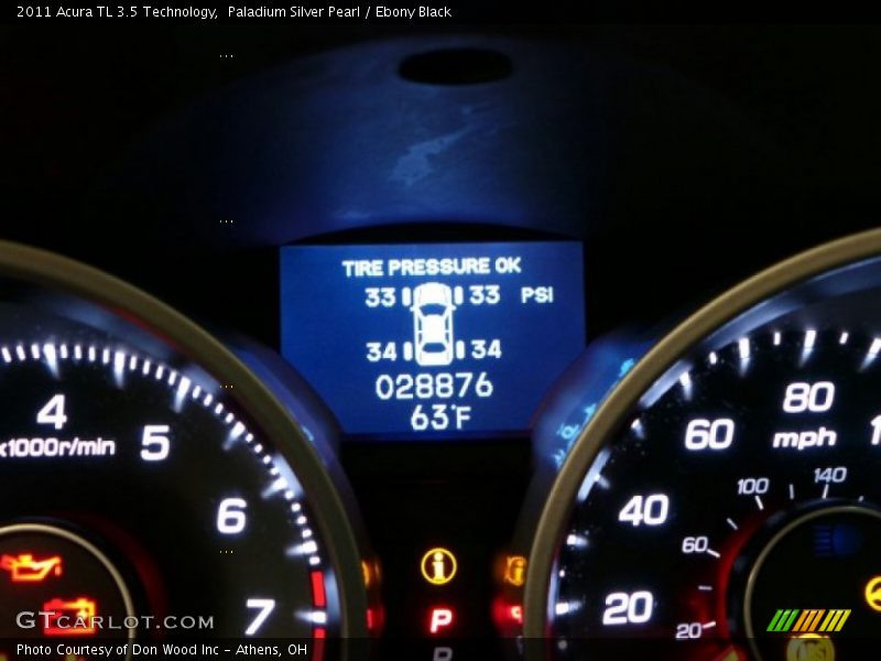 Paladium Silver Pearl / Ebony Black 2011 Acura TL 3.5 Technology