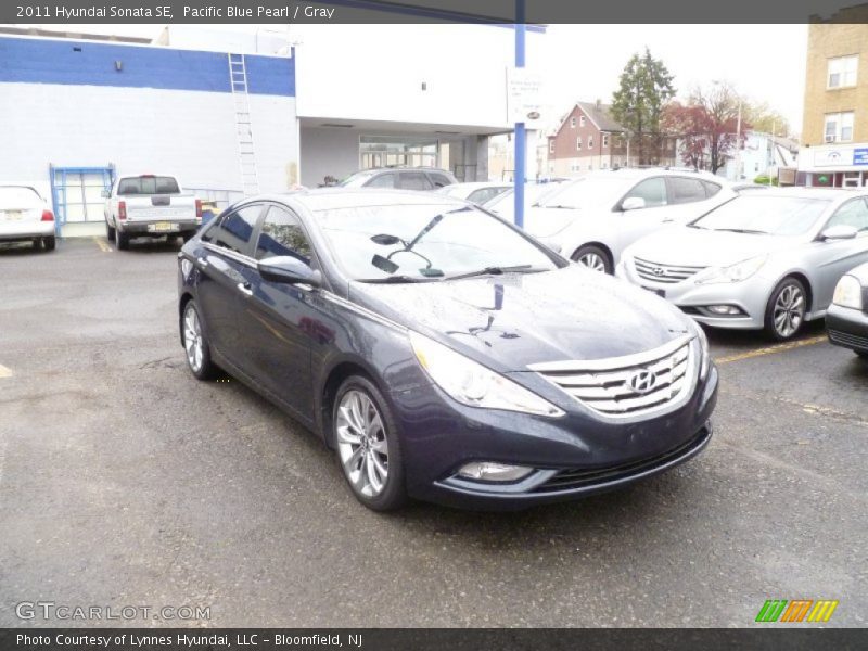 Pacific Blue Pearl / Gray 2011 Hyundai Sonata SE