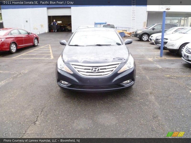 Pacific Blue Pearl / Gray 2011 Hyundai Sonata SE