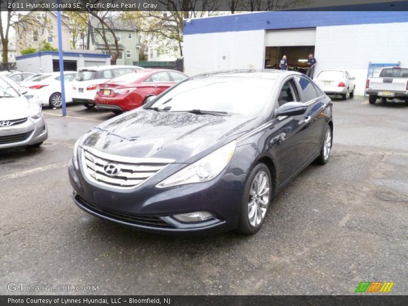 Pacific Blue Pearl / Gray 2011 Hyundai Sonata SE