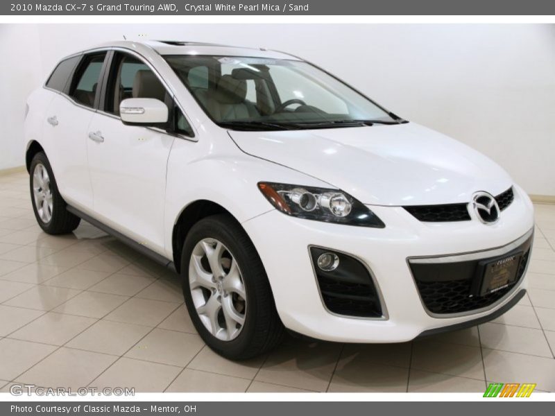 Crystal White Pearl Mica / Sand 2010 Mazda CX-7 s Grand Touring AWD