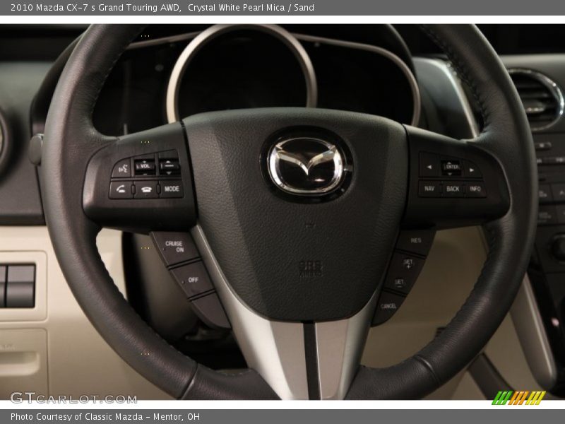Crystal White Pearl Mica / Sand 2010 Mazda CX-7 s Grand Touring AWD
