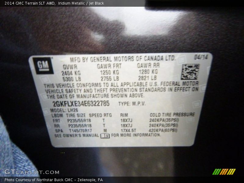 Iridium Metallic / Jet Black 2014 GMC Terrain SLT AWD