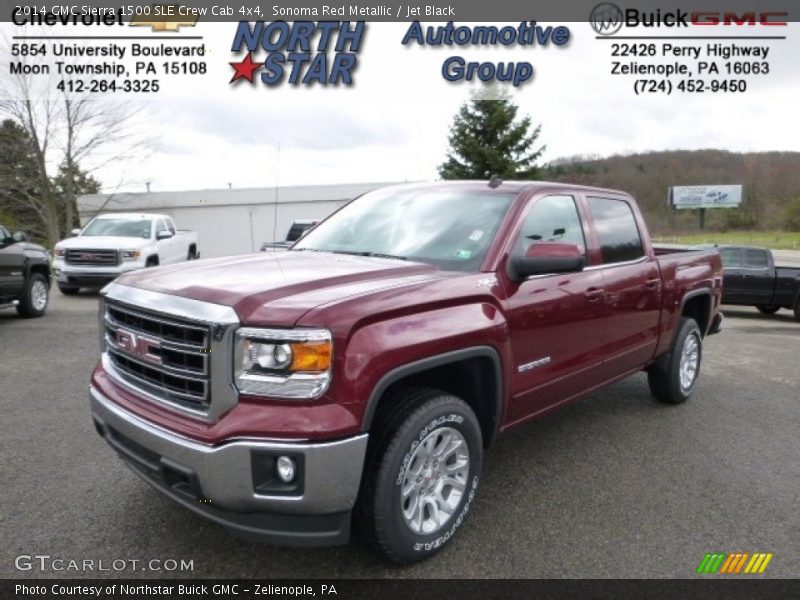 Sonoma Red Metallic / Jet Black 2014 GMC Sierra 1500 SLE Crew Cab 4x4