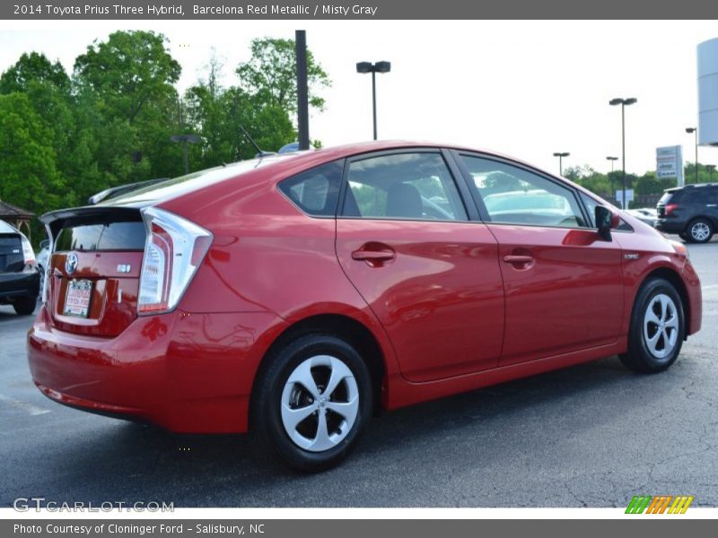 Barcelona Red Metallic / Misty Gray 2014 Toyota Prius Three Hybrid