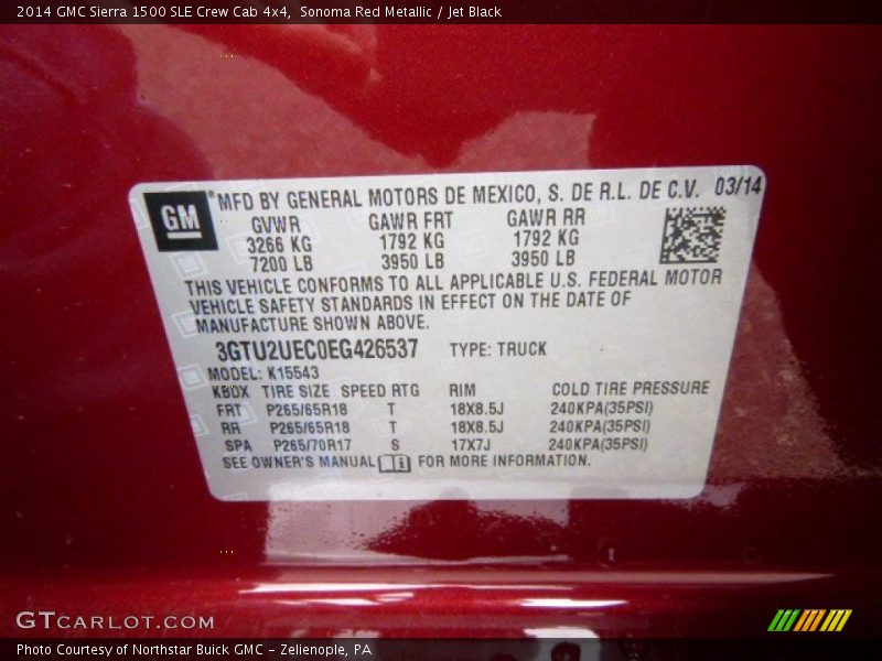 Sonoma Red Metallic / Jet Black 2014 GMC Sierra 1500 SLE Crew Cab 4x4