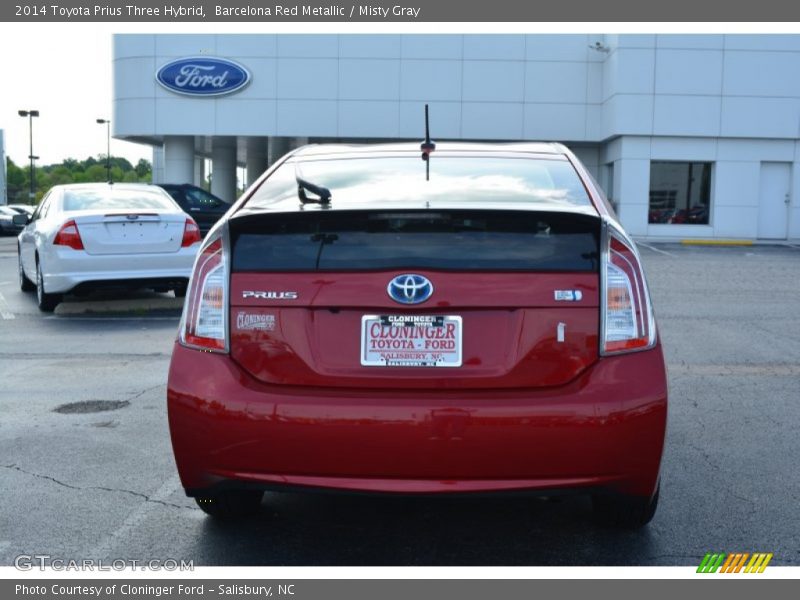 Barcelona Red Metallic / Misty Gray 2014 Toyota Prius Three Hybrid