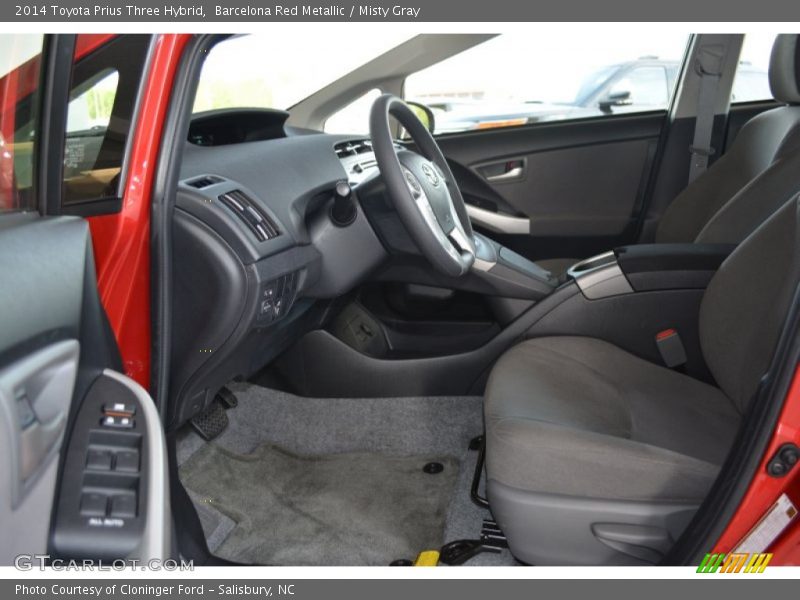 Barcelona Red Metallic / Misty Gray 2014 Toyota Prius Three Hybrid